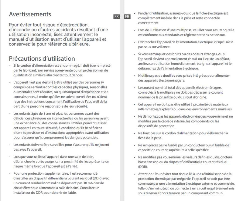 Avertissements et consignes de sécurité