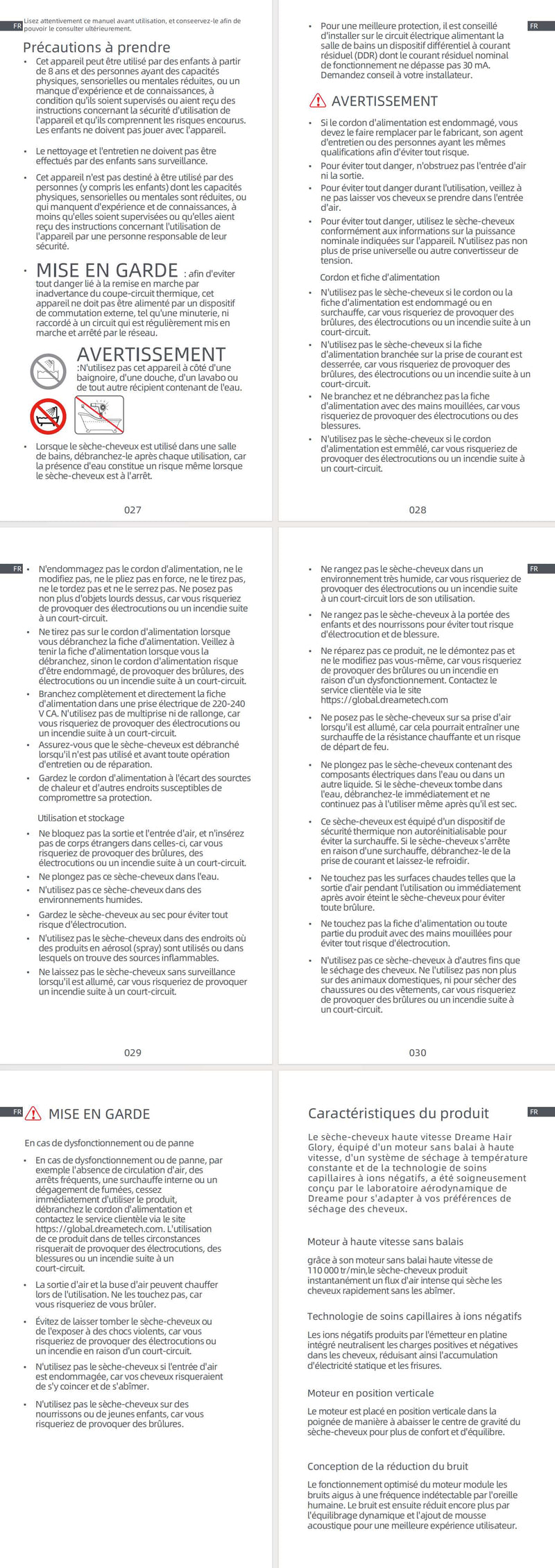 Avertissements et consignes de sécurité