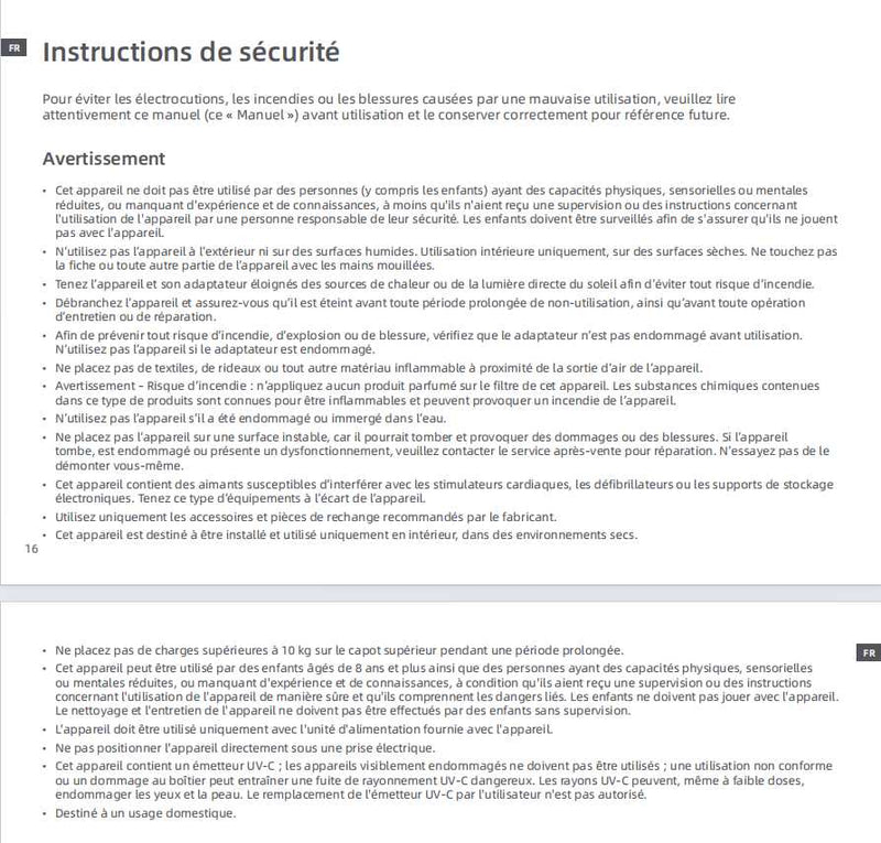 Avertissements et consignes de sécurité