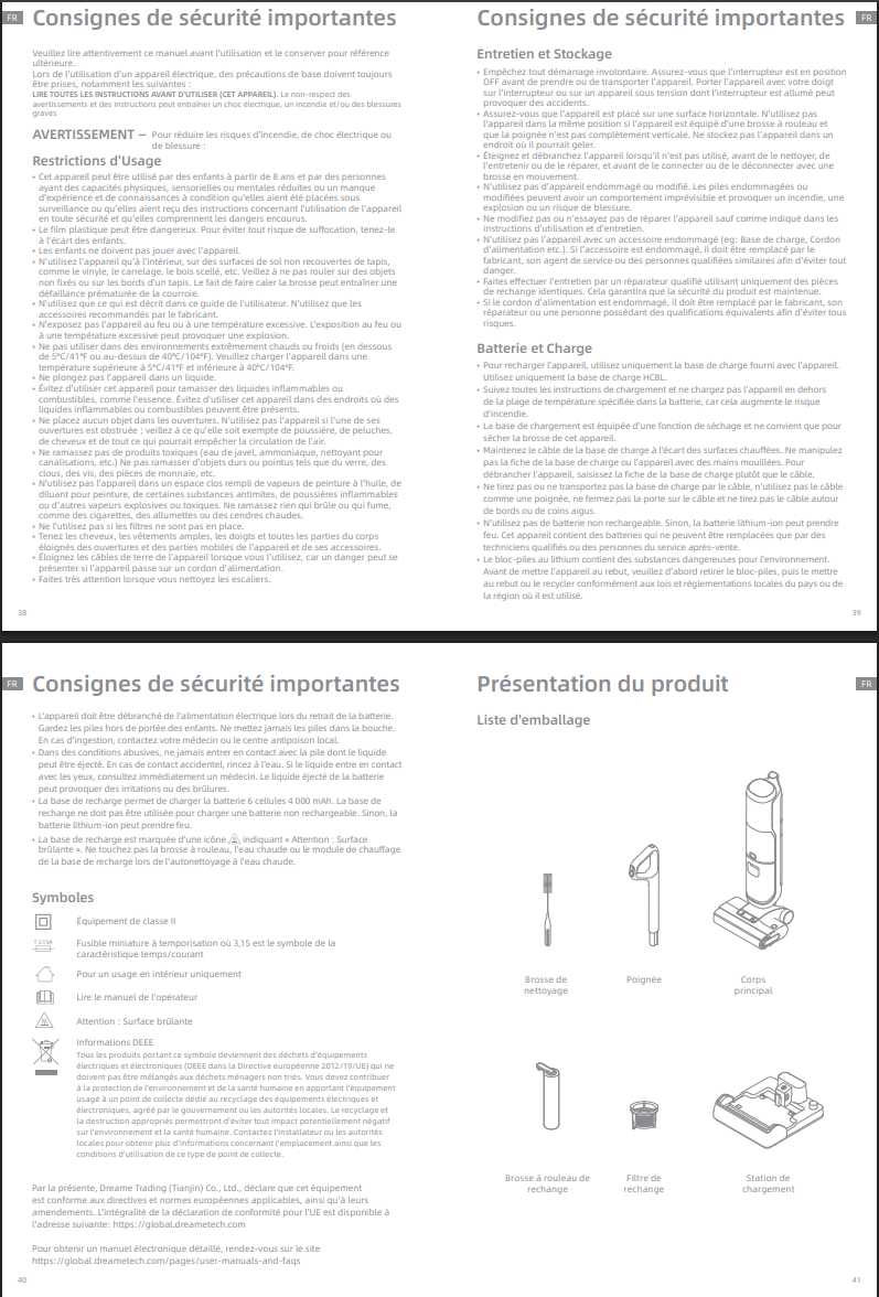Avertissements et consignes de sécurité