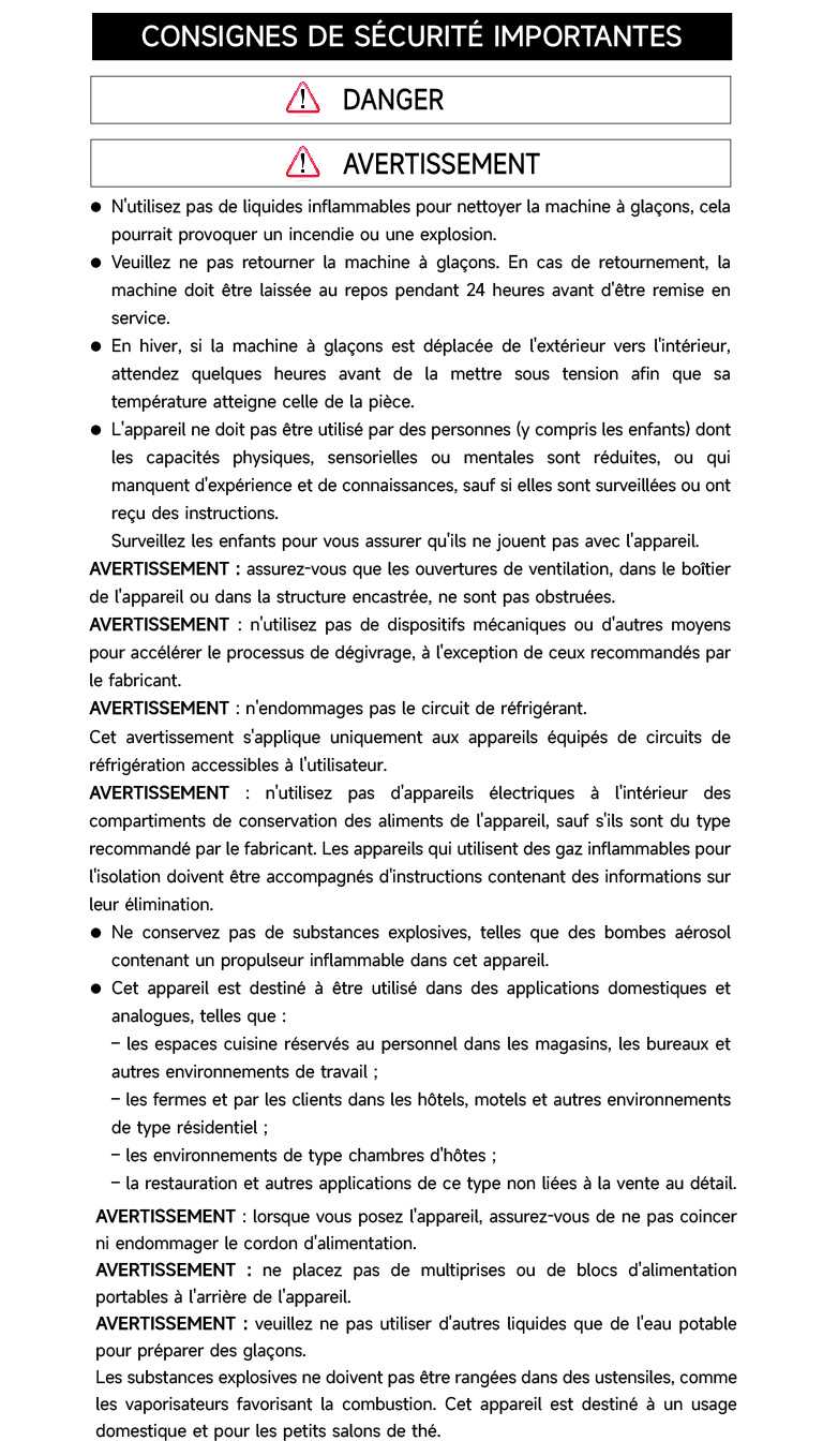 Avertissements et consignes de sécurité