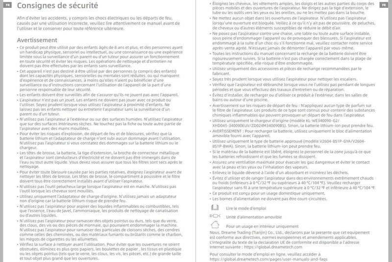 Avertissements et consignes de sécurité