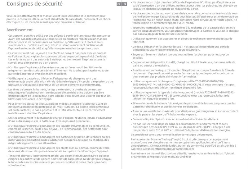 Avertissements et consignes de sécurité