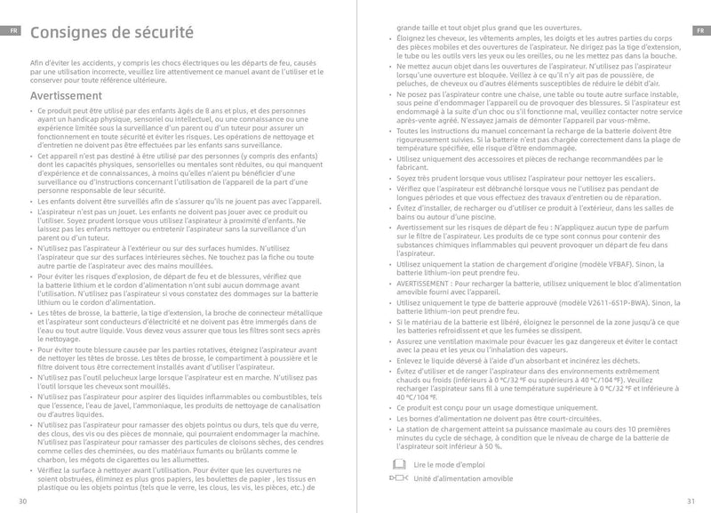 Avertissements et consignes de sécurité