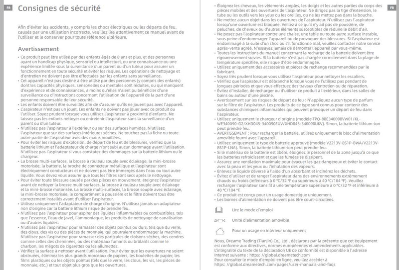 Avertissements et consignes de sécurité