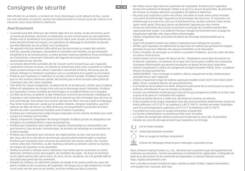 Avertissements et consignes de sécurité