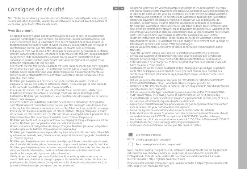 Avertissements et consignes de sécurité