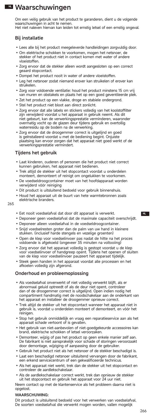 Waarschuwingen en veiligheidsinformatie