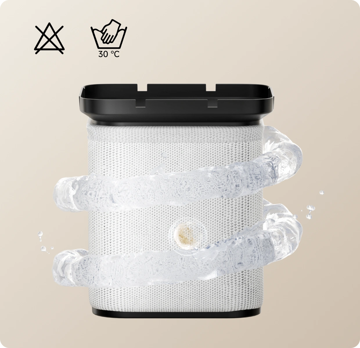 3D‑wasbaar antibacterieel filter