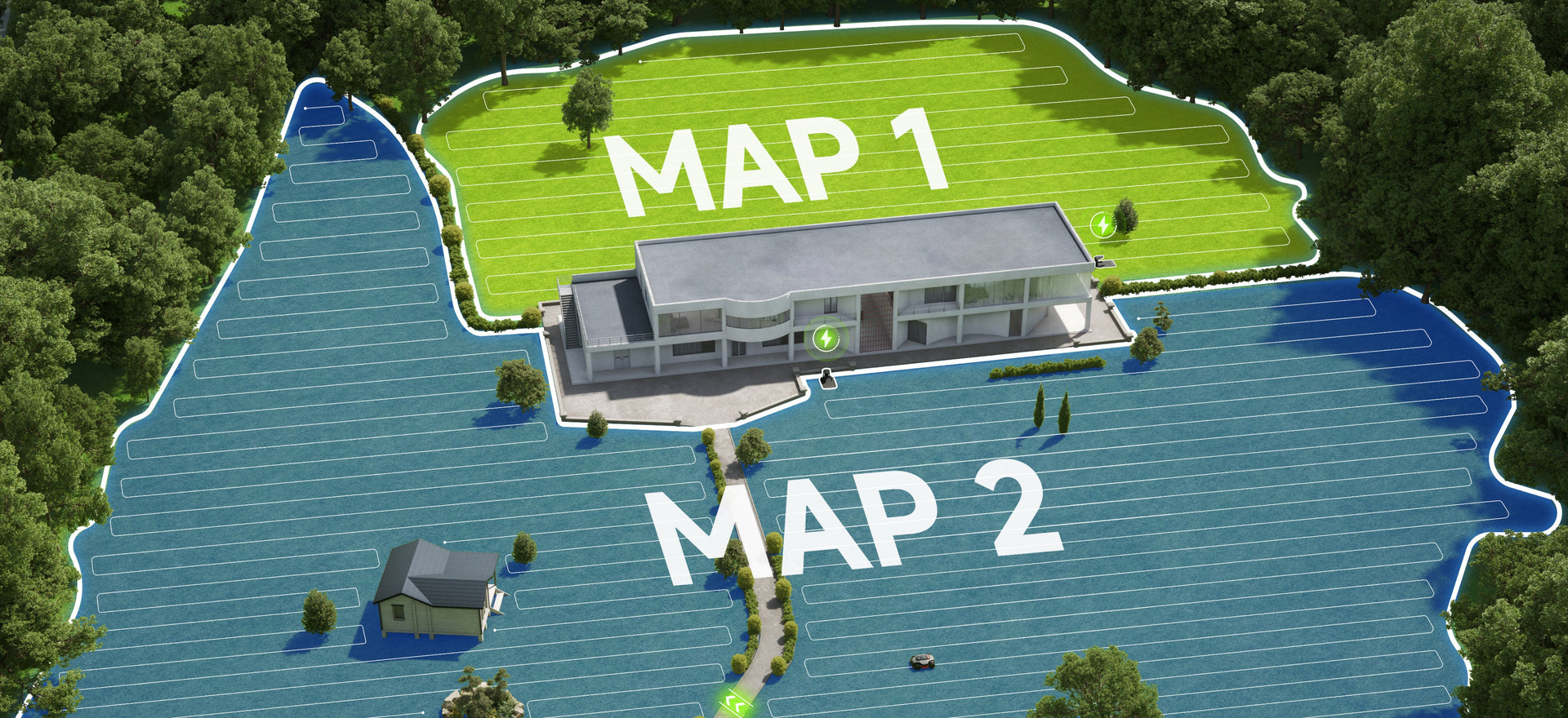 Deux pelouses, une seule tondeuse